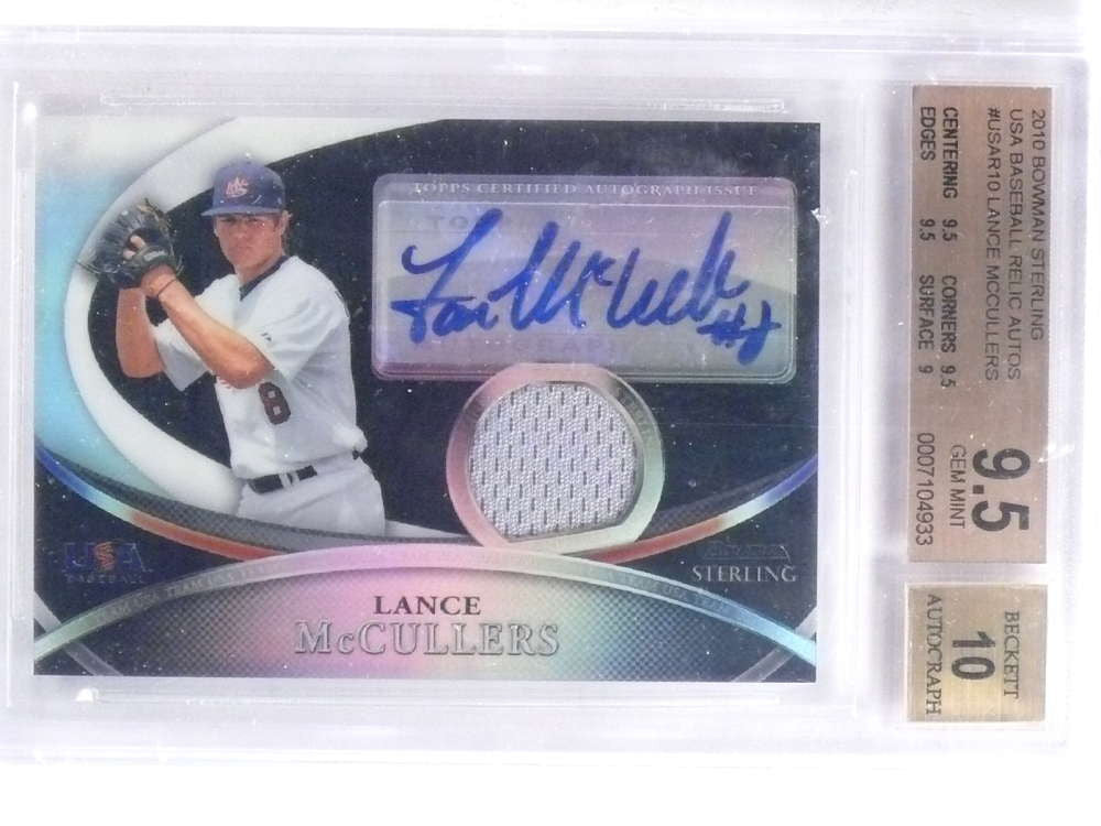 DELETE 14590 2010 Bowman Sterling USA Lance Mccullers autograph jersey rc #/25 BGS 9.5