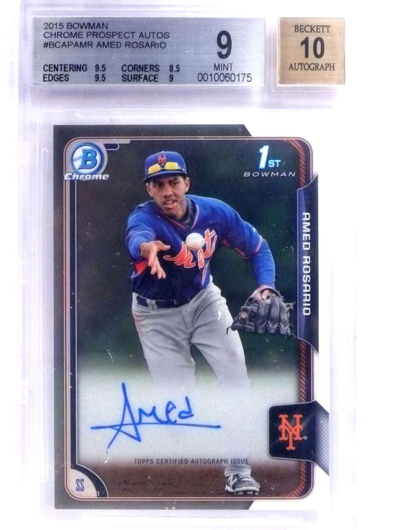 DELETE 15328 2015 Bowman Chrome Prospects Amed Rosario autograph rc rookie BGS 9