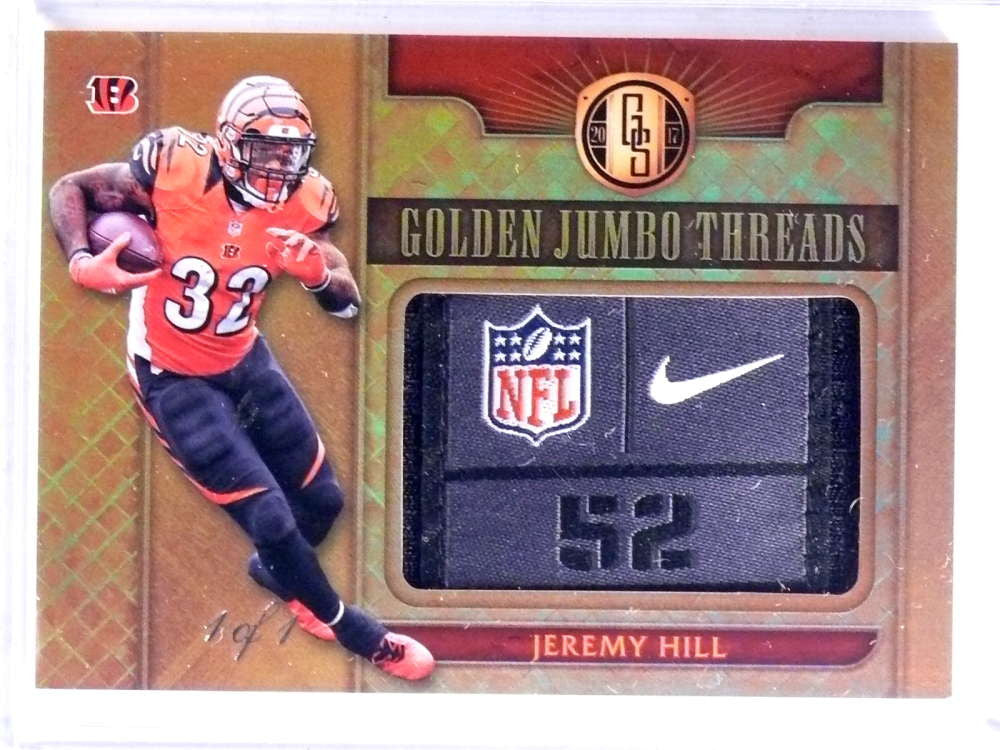 2017 Panini Gold Standard Jumbo Threads Jeremy Hill Tag Patch #D 1/1