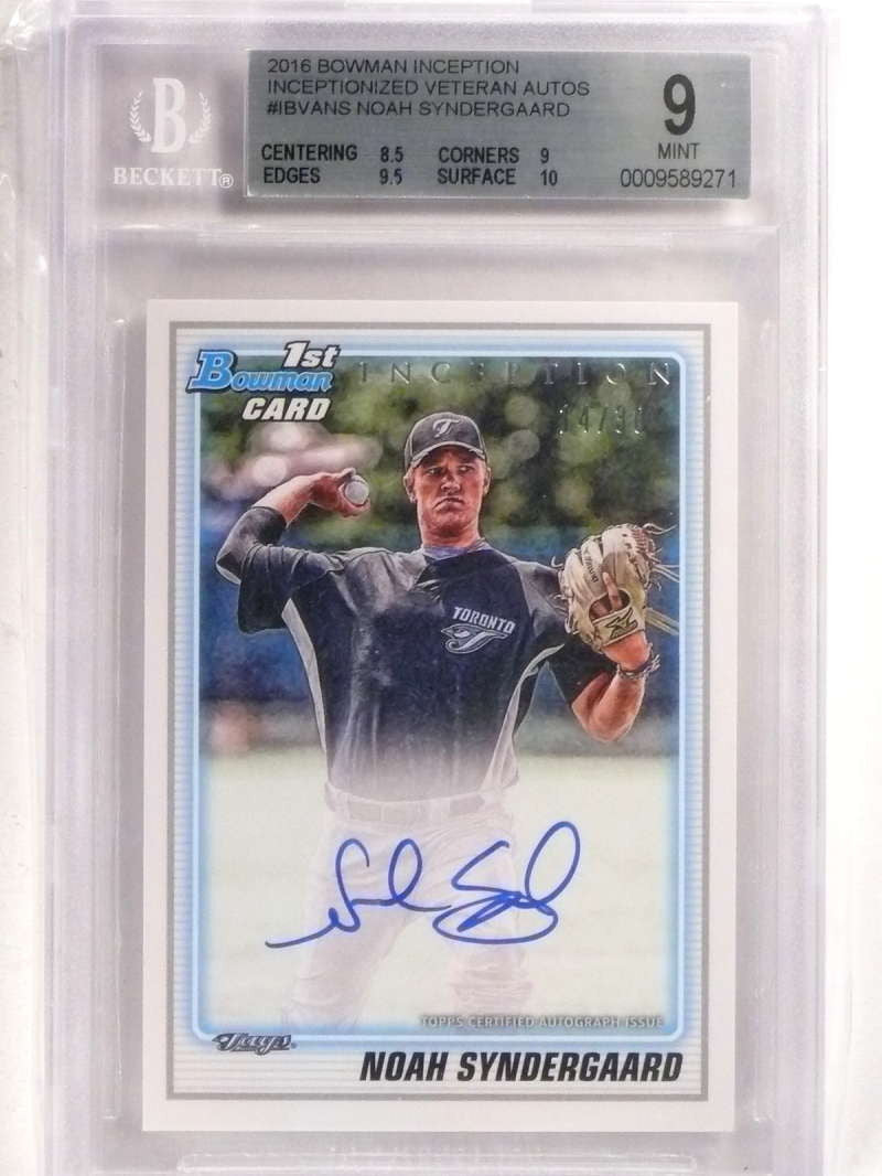 DELETE 15642 2016 Bowman Inceptionized Noah Syndergaard autograph rc #D14/30 BGS 9