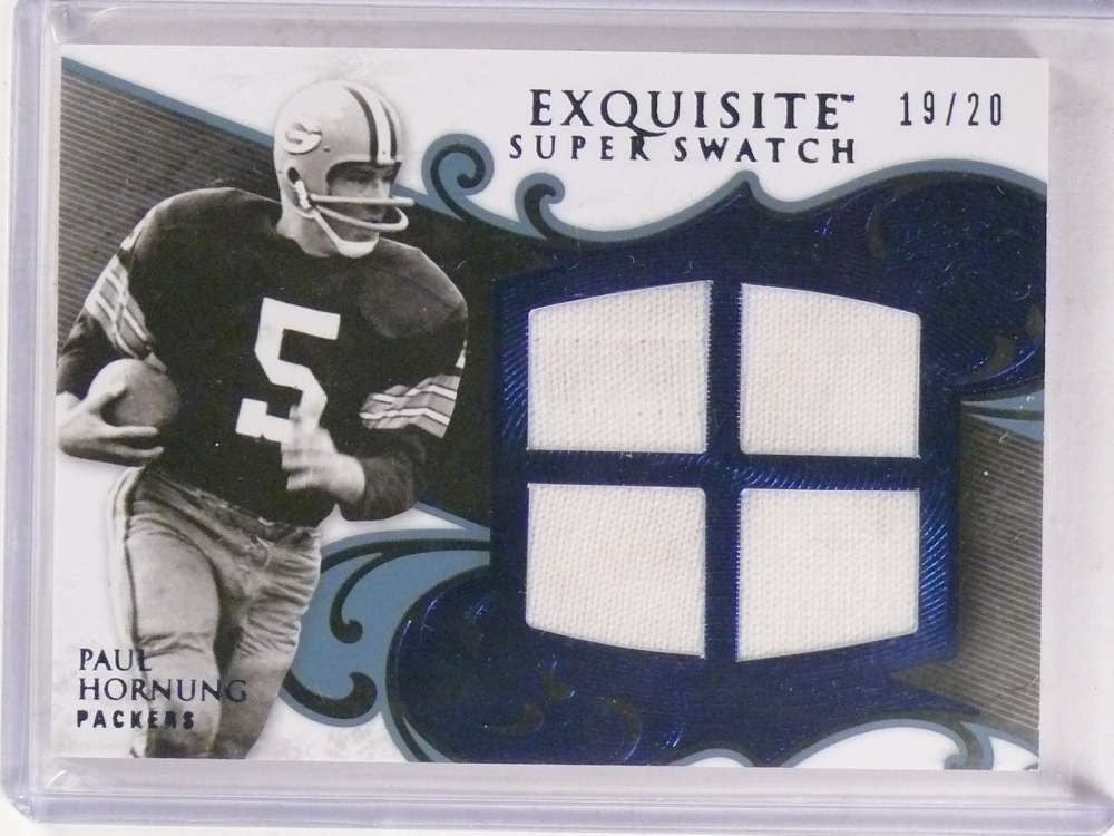 DELETE 16727 2008 Upper Deck Exquisite Super Swatch Paul Hornung quad jersey #D19/20