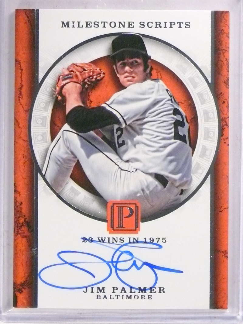 2016 Panini Pantheon Milestone Scripts Jim Palmer autograph auto #D98/99