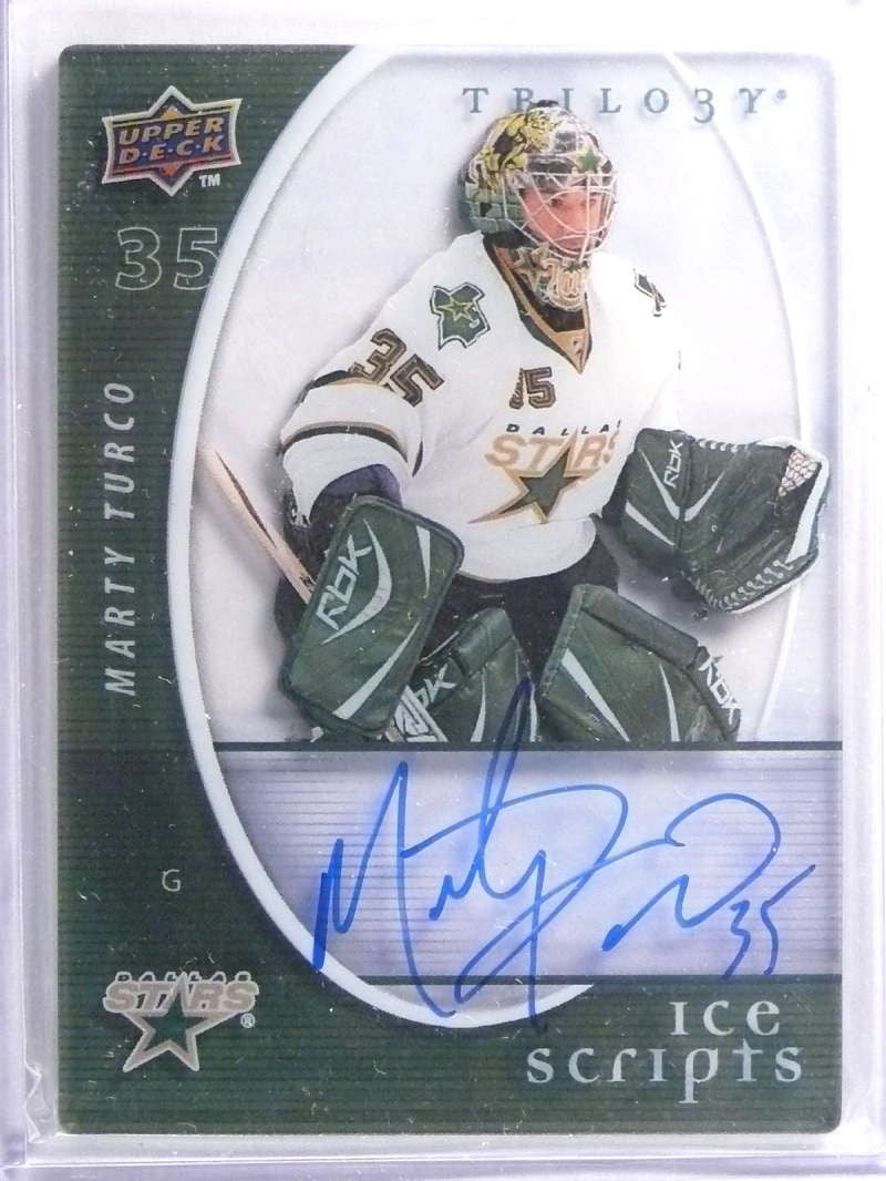 2008-09 Upper Deck Ice Scripts marty Turco Autograph auto #ISMT