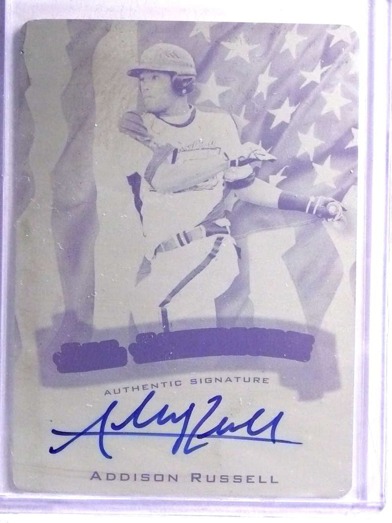 DELETE 17987 2012 Leaf Ultimate Draft All American Addison Russell autograph plate 1/1