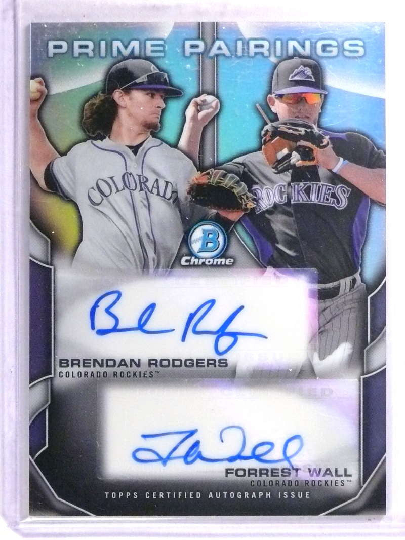 DELETE 18186 2015 Bowman Chrome Prime Pairings Rodgers Wall Rookie Autograph #D/25