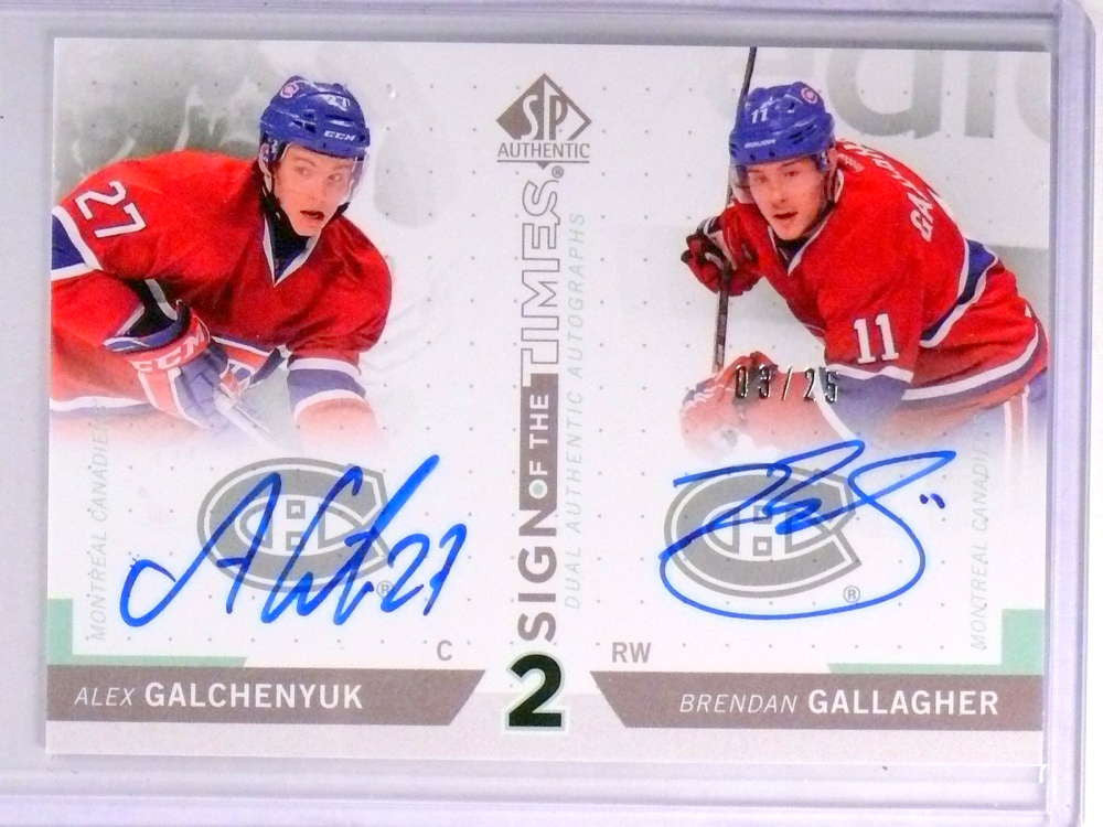 DELETE 18469 2013-14 SP Authentic Sign of Times Galchenyuk Gallagher Autograph #D03/25