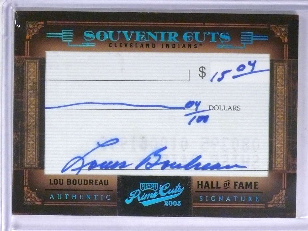 DELETE 19171 2005 Playoff Prime Cuts Souvenir Lou Boudreau autograph auto #D43/48