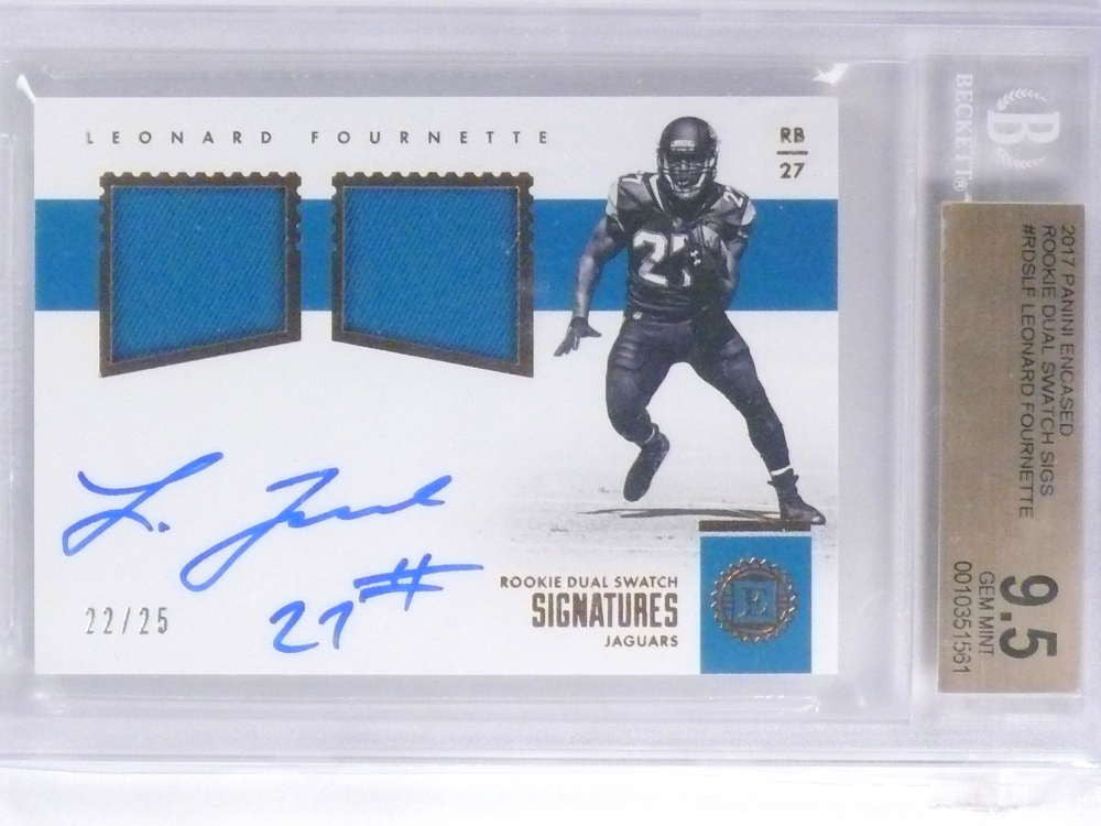 DELETE 19239 2017 Panini Encased Leonard Fournette autograph jersey rc #D22/25 BGS 9.5