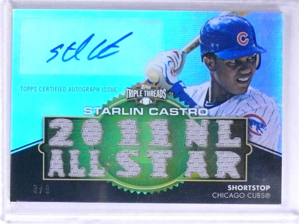 DELETE 19317 2012 Topps Triple Threads Starlin Castro autograph auto jersey #D3/9