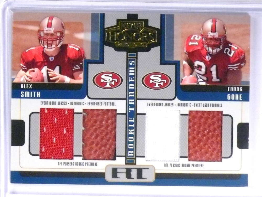 2005 Honors Tandems Alex Smith Grank Gore Jersey ball rookie #D36/50