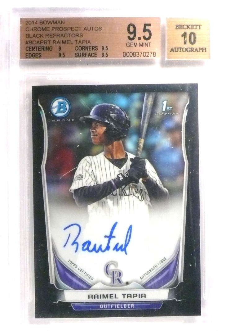DELETE 19470 2014 Bowman Chrome Black Refractor Raimel Tapia auto rc #D83/99 BGS 9.5