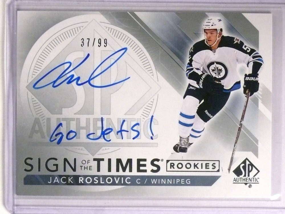 DELETE 19922 2017-18 Sp Authentic Sign Of Times Go Jets Jack Roslovic autograph rc #/99