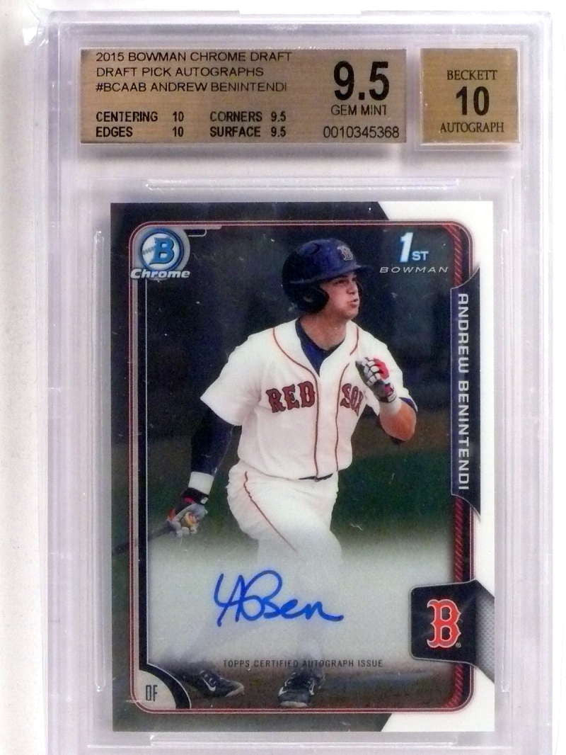 DELETE 19963 2015 Bowman Chrome Draft Andrew Benintendi autograph auto rc BGS 9.5
