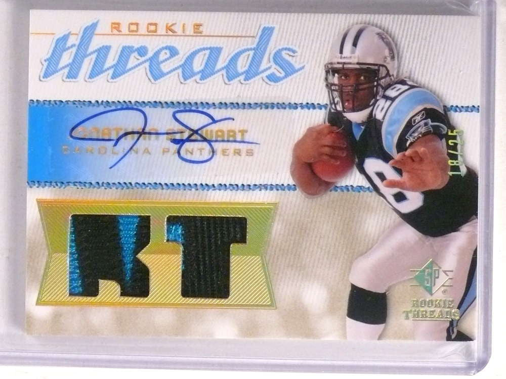 2008 Sp Rookie Theads Jonathan Stewart autograph auto patch rc #D18/25