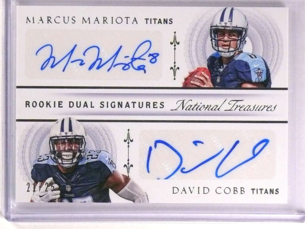 DELETE 20464 2015 National Treasures Rookie Dual Marcus Mariota Cobb autograph rc /25