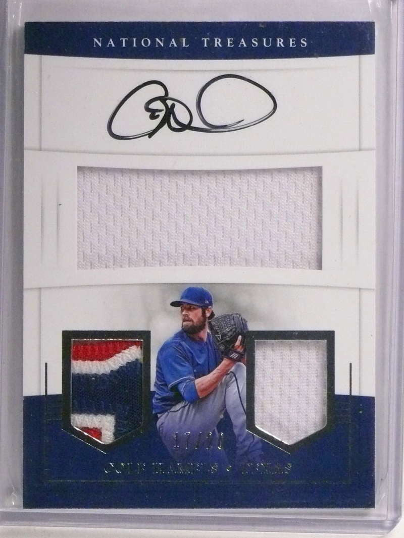 DELETE 20807 2017 National Treasures Cole Hamels autograph auto 3clr patch jersey #D/20
