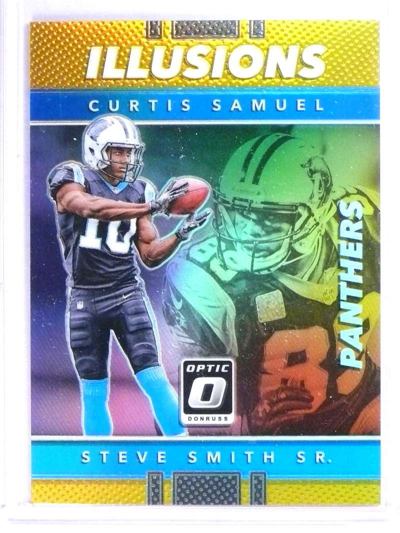2017 Donruss Optic Gold Curtis Samuel Steve Smith Sr #D05/10 Panthers