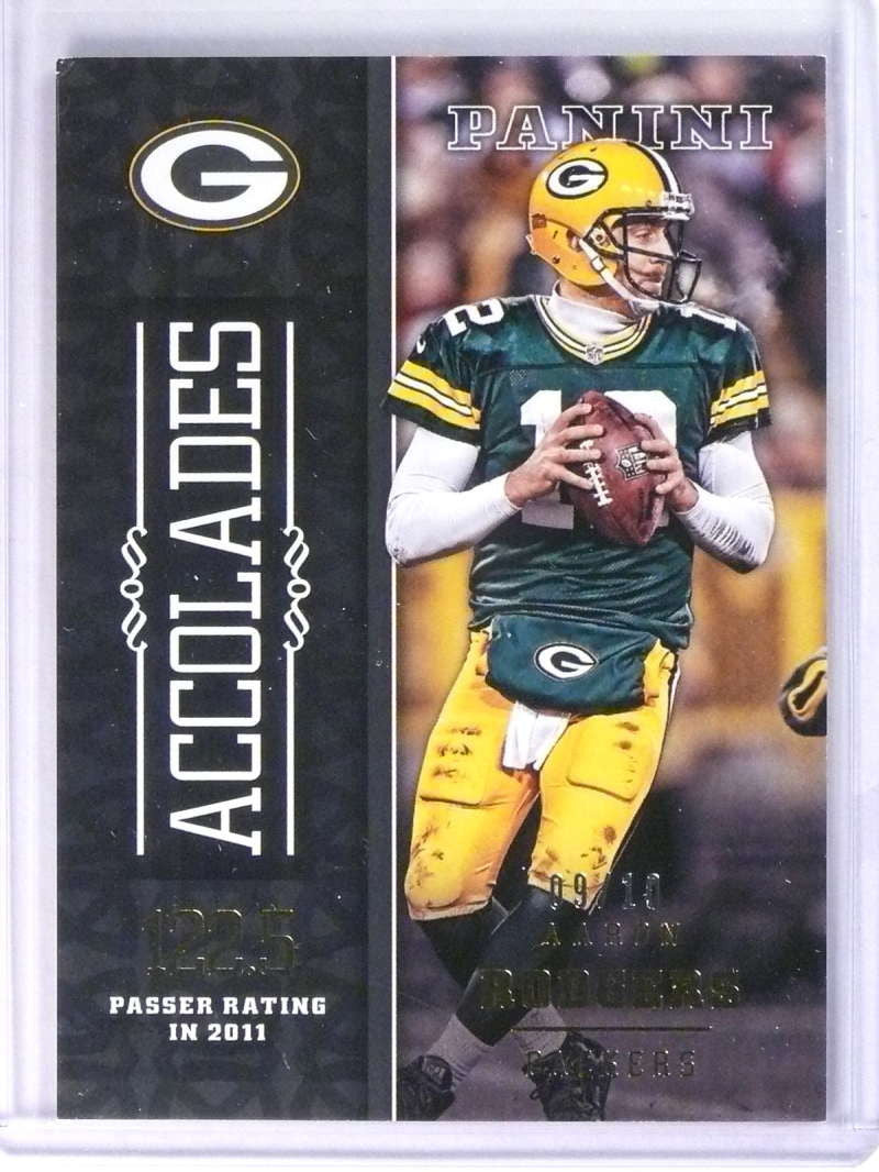 2016 Panini Football Aaron Rodgers Accolades Gold Passer Rating #D09/10