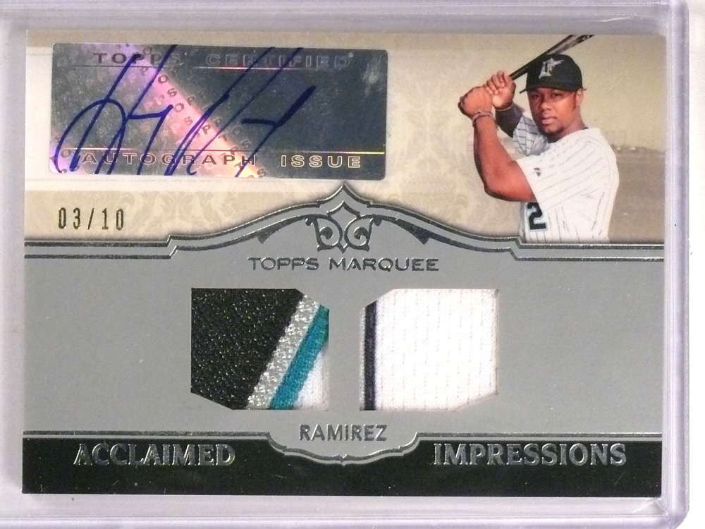DELETE 21354 2011 Topps Marquee Acclaimed Hanley Ramirez autograph patch #D03/10