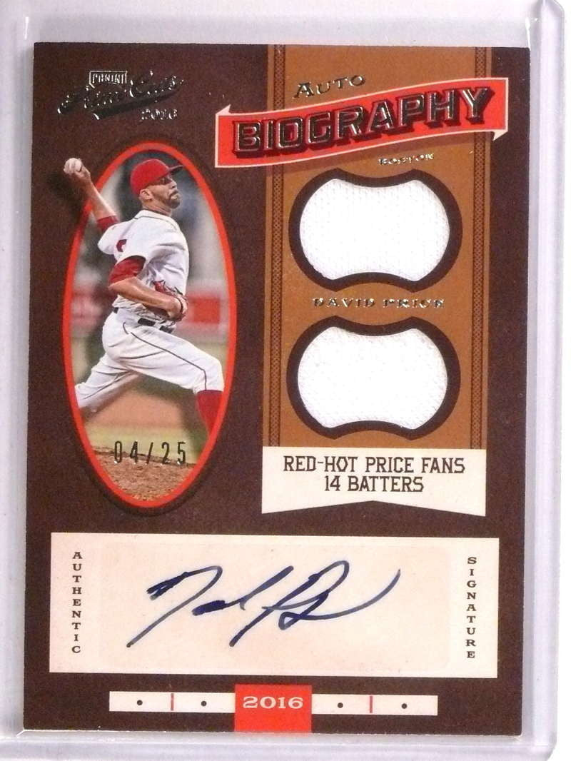 DELETE 21365 2016 Prime Cuts Biography David Price Combo Jersey Autograph #D04/25