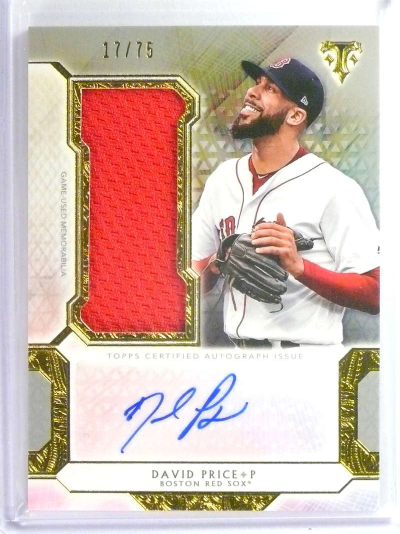 DELETE 21402 2018 Topps Triple Threads Unity Silver Jersey Autograph David Price #17/75
