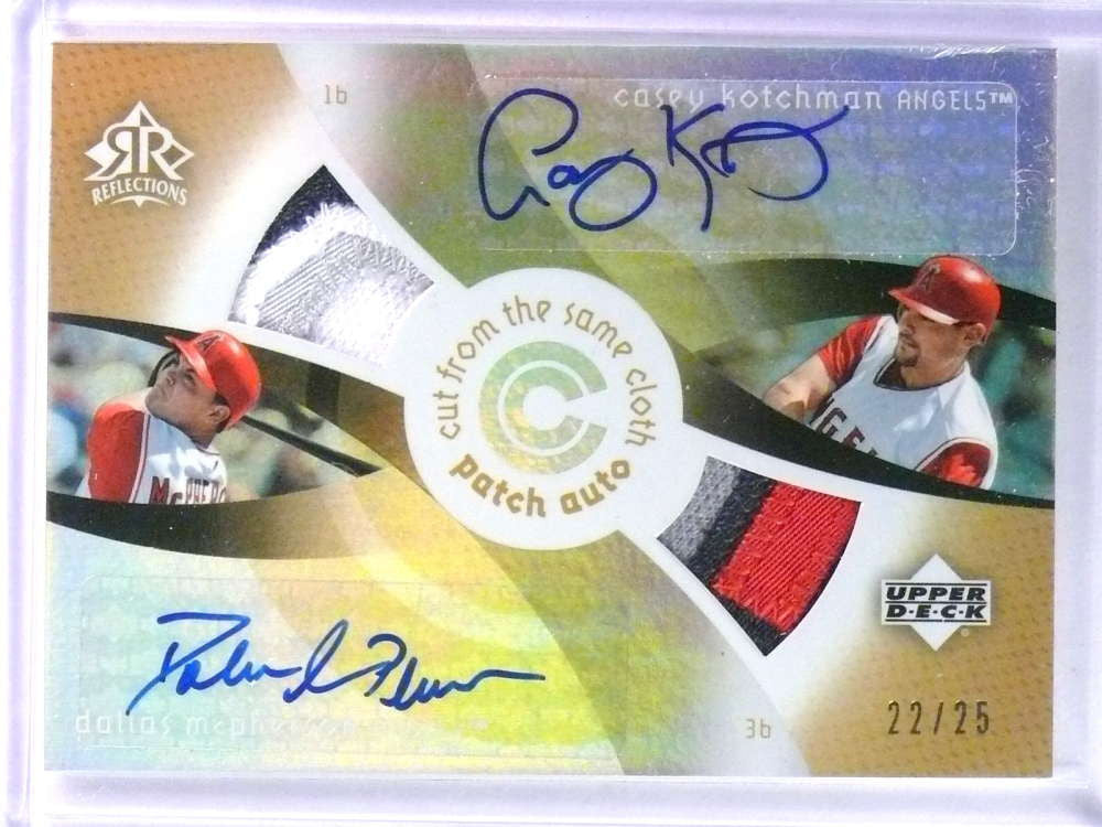 DELETE 21741 2005 UD Reflections Cut Cloth Patch Autograph Kotchman Mcpherson /25