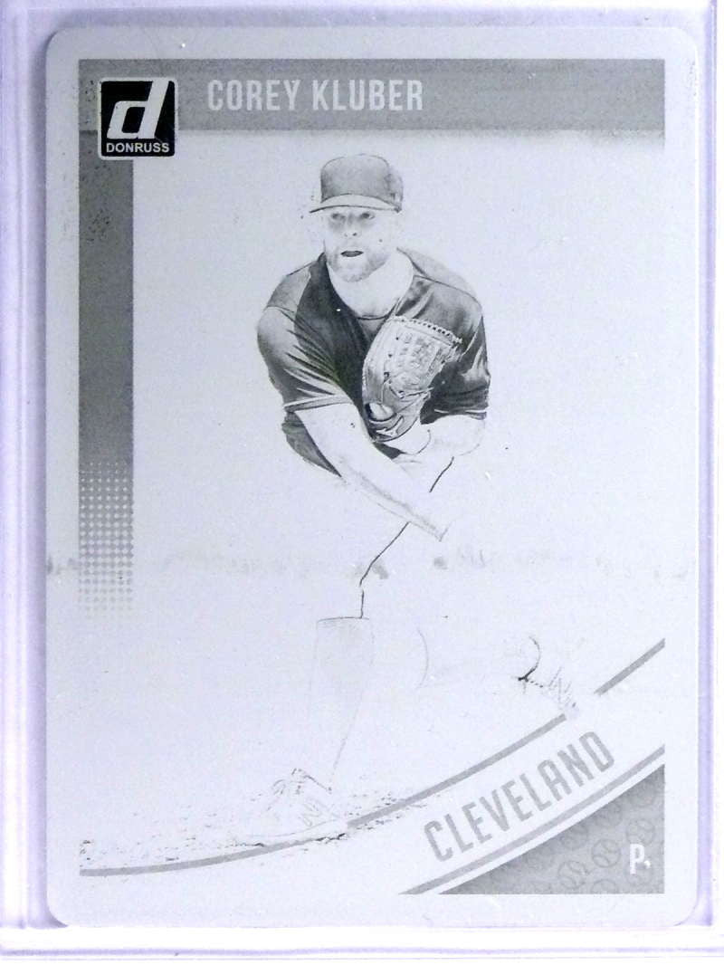 DELETE 21790 2018 Donruss Baseball Black Printing Black Corey Kluber #D1/1 #153