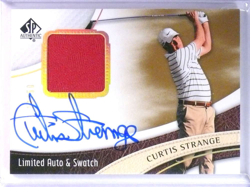 2013 SP Authentic Golf Limited Autograph Swatch Shirt Curtis Strange #/100
