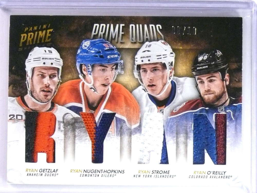 DELETE 22085 2013-14 Panini Prime Quads Ryan Getzlaf Nugent-Hopkins Strome patch #/10