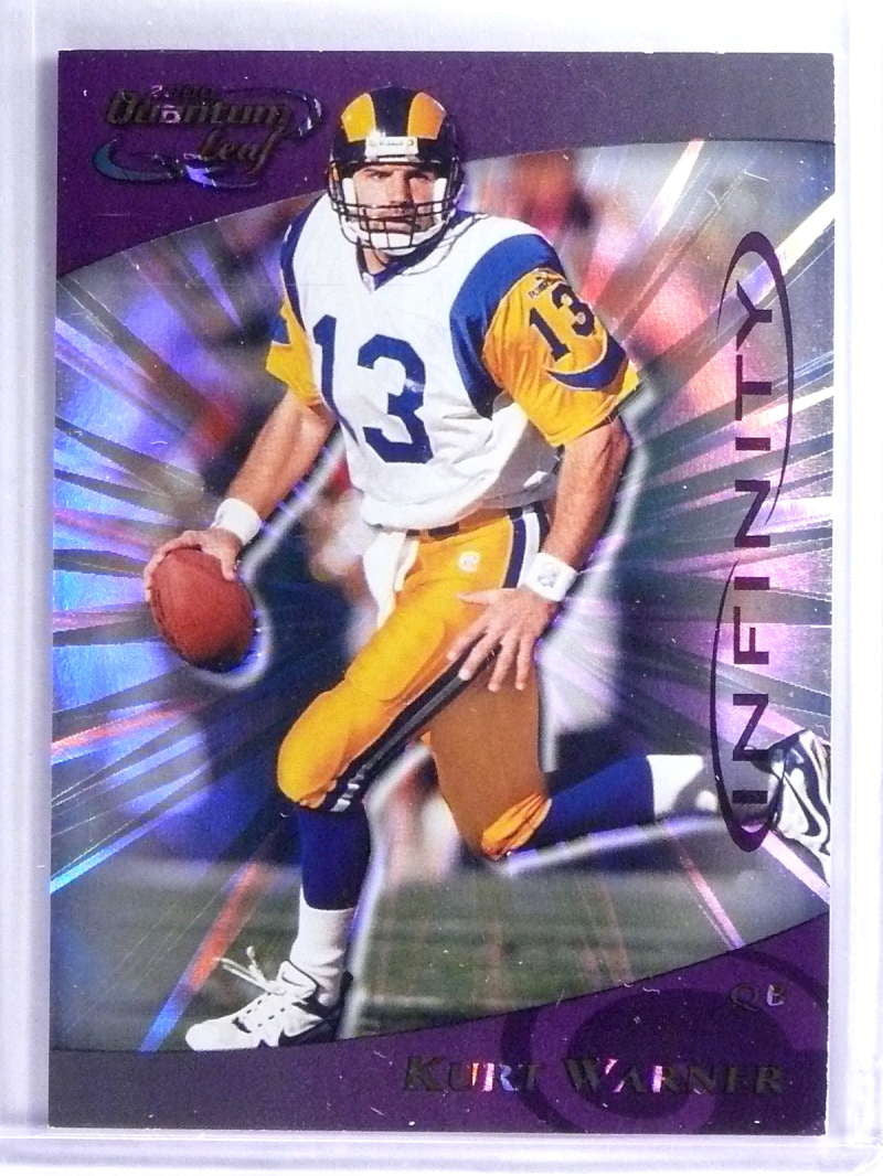 DELETE 22541 2000 Quantum Leaf Kurt Warner Infinity Purple #D068/100 #265 Rams