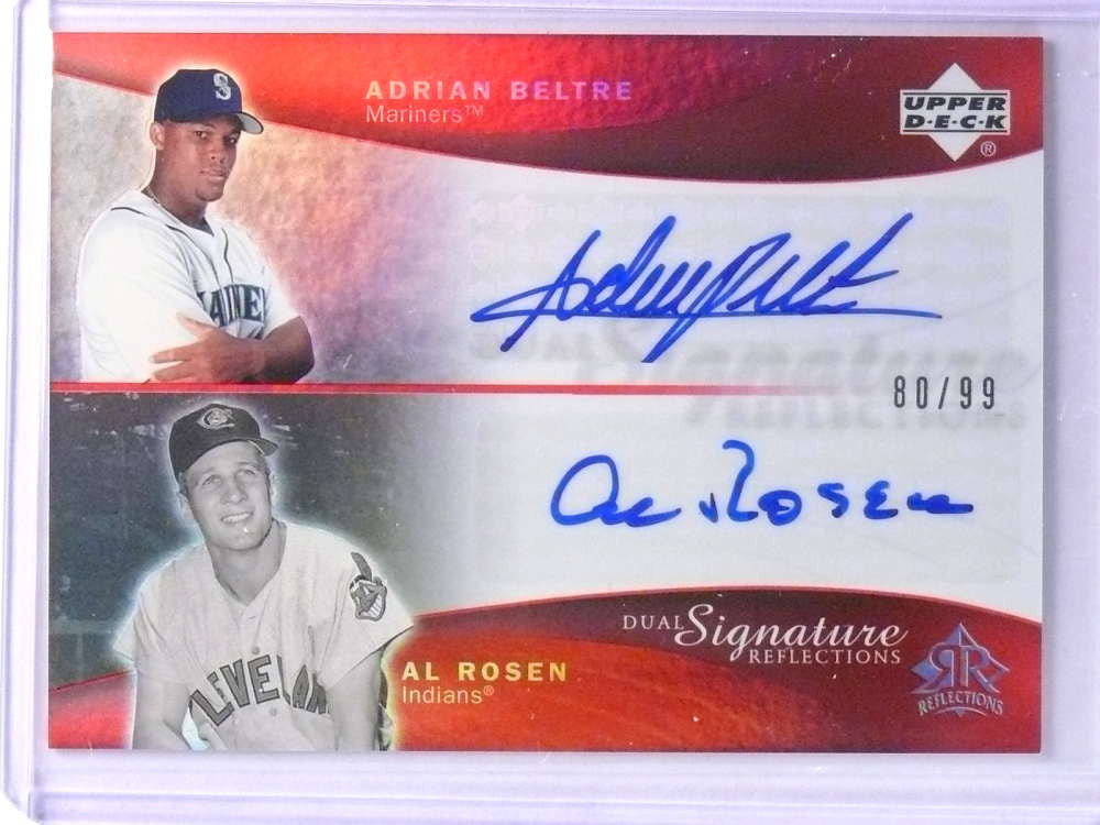 DELETE 22650 2005 UD Reflections Red Al Rosen Adrian Beltre Autograph #D80/99 #ABAR