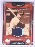 2004 UD Sweet Spot Classic Silver Rainbow Eddie Mathews Jersey #D24/50