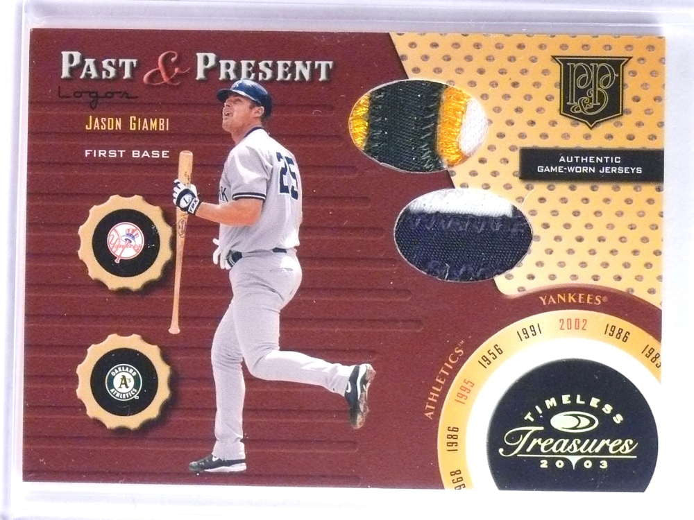 DELETE 22990 2003 Timeless Treasures Past Present Jason Giambi Dual Patch #D17/75 #PP3