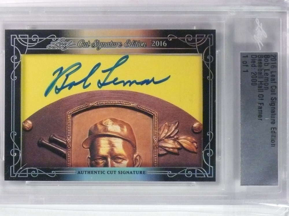 DELETE 23795 2016 Leaf Cut Signature Edition Bob Lemon autograph auto #D 1/1