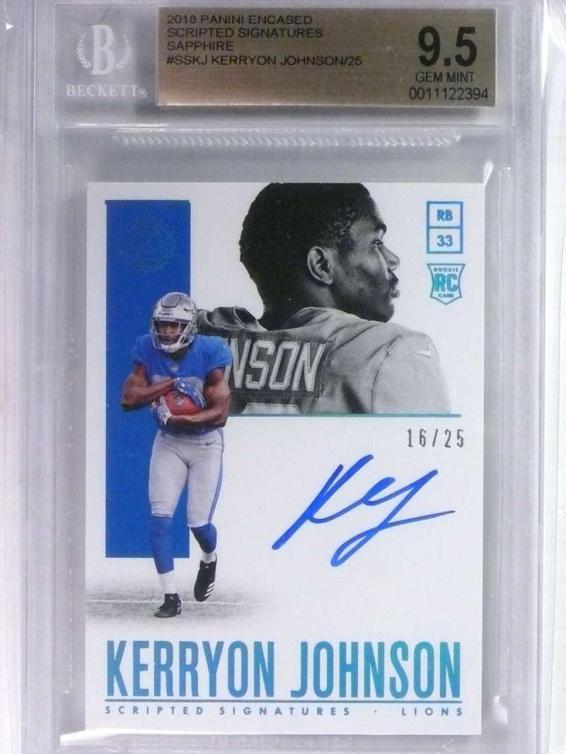 DELETE 23872 2018 Panini Encased Scripted Kerryon Johnson autograph rc #D16/25 BGS 9.5