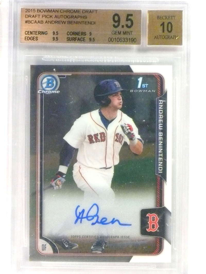 DELETE 24074 2015 Bowman Chrome Draft Andrew Benintendi autograph auto rc BGS 9.5