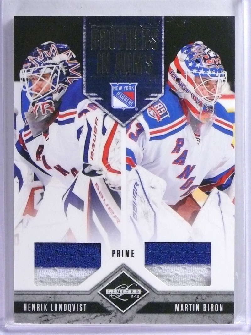 2011-122 Limited Brothers In Arms Henrik Lundqvist Martin Biron patch #/25