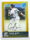 DELETE 24304 2016 Donruss Optic Gold Prizm Greg Bird autograph auto rc rookie #D1/5