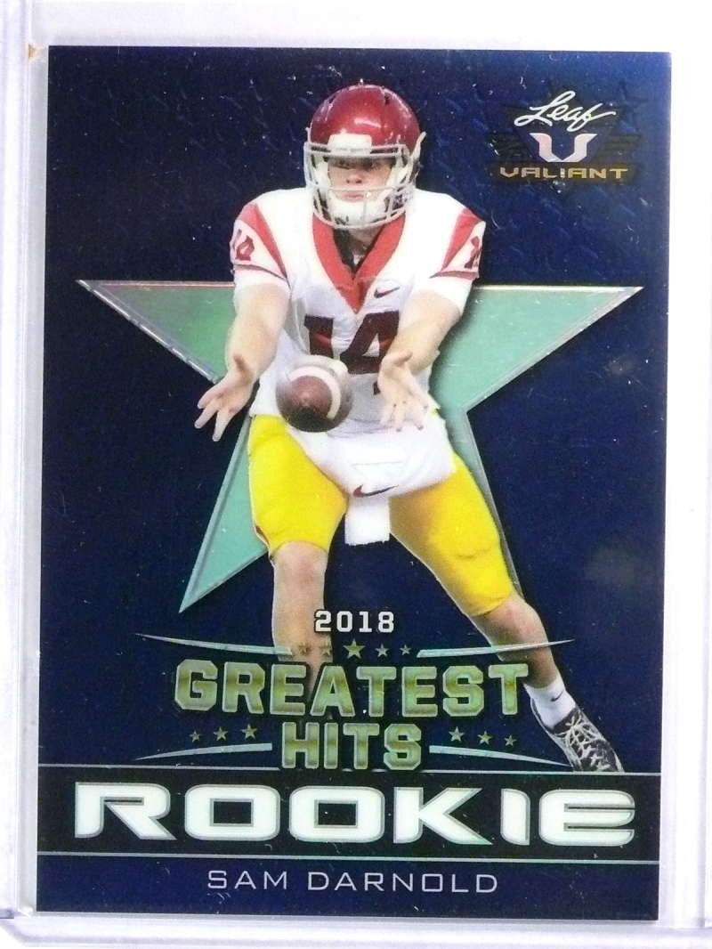 2018 Leaf Valiant Greatest Hits Navy Sam Darnold Rookie rc #D6/25 #GHRSD1