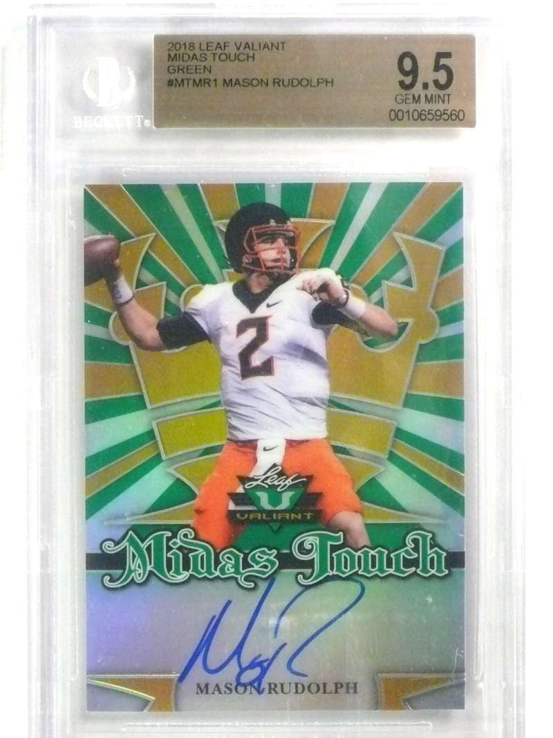 DELETE 25280 2018 Leaf Valiant Midas Touch Green Mason Rudolph autograph rc /60 BGS 9.5