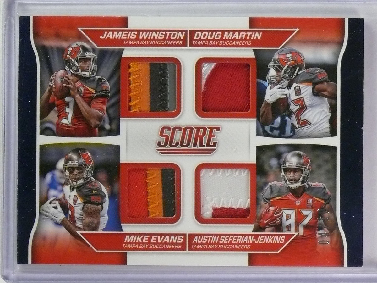 SOLD 26152 2016 Score Winston Martin Evans Seferian-Jenkins Quad Patch Bucs #D4/10