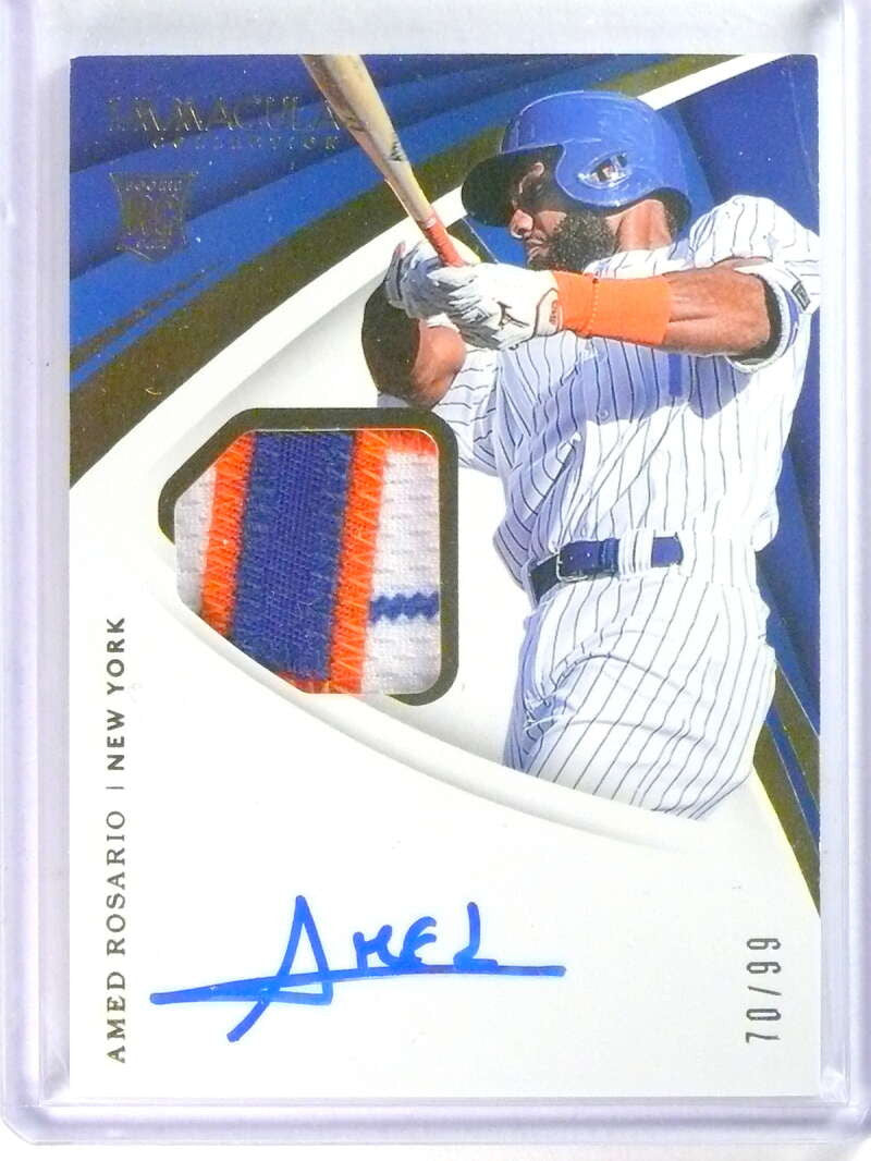 DELETE 26462 2018 Immaculate Collection Rookie Jersey Patch Autograph Amed Rosario #/99