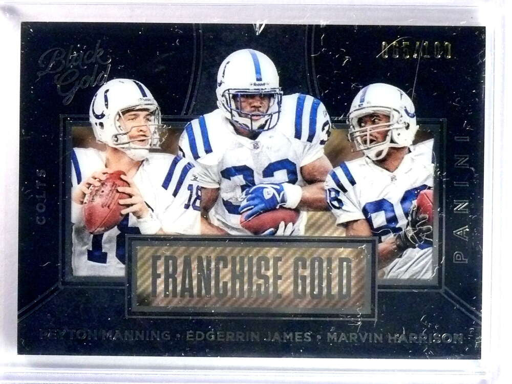 2016 Black Gold Franchise White Peyton Manning Harrison James #D065/100