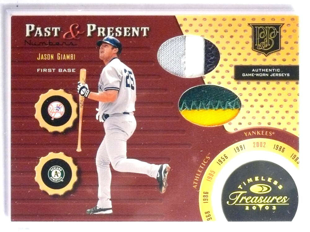 DELETE 27086 2003 Donruss Timeless Treasures Past & Present Jason Giambi Patch #D27/75
