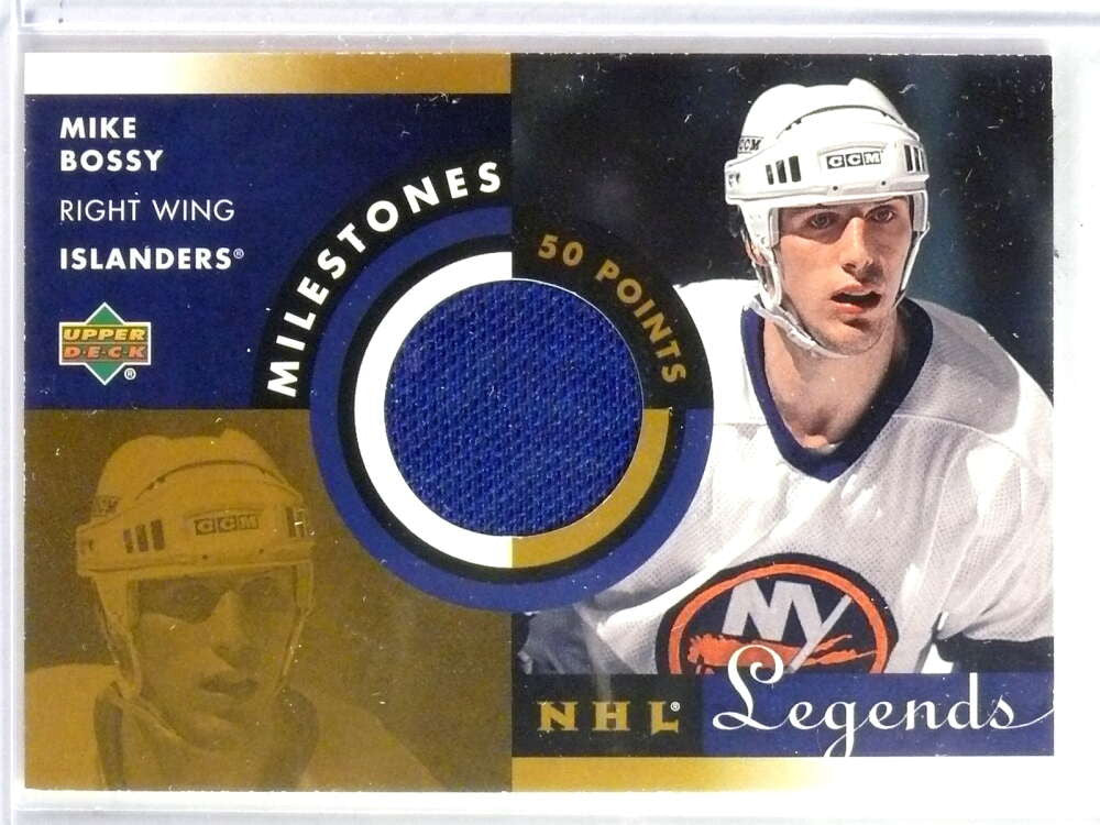 2001-02 Upper Deck Legends Milestones 50 Points Mike Bossy Jersey #MMB ID: 27469