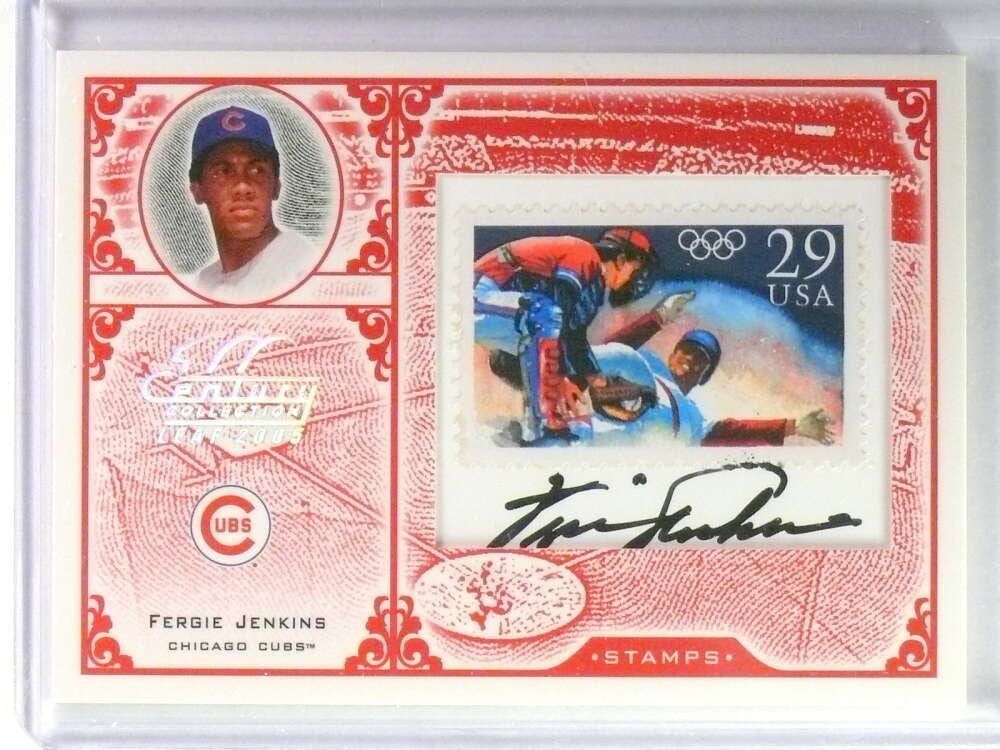 DELETE 27653 2005 Leaf Century Collection Stamps Olympic Fergie Jenkins Autograph #D23/92
