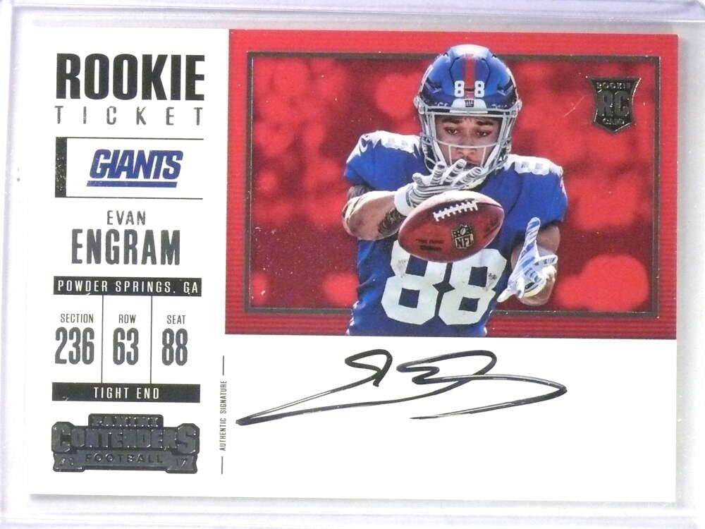 2017 Panini Contenders Evan Engram Rookie RC Autograph Auto SP/200 #364