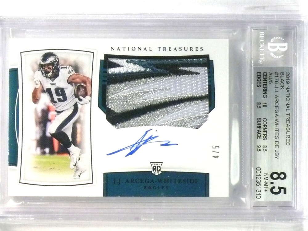 DELETE 28505 2019 National Treasures Black J.J. Arcega-Whiteside auto patch rc #D4/5