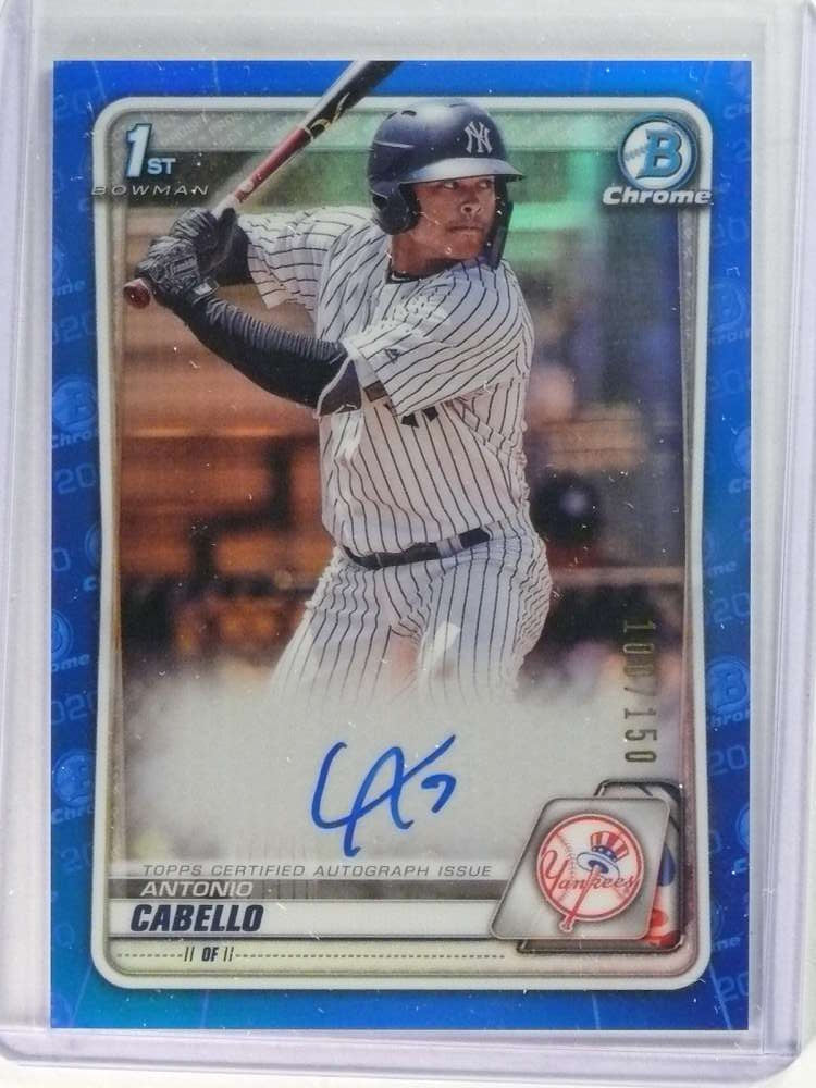 DELETE 28625 2020 Bowman Chrome Blue Refractor Antonio Cabello autograph auto rc /150