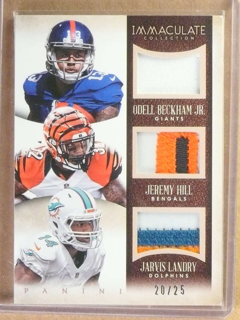 SOLD 29904 2014 Immaculate Odell Beckham Landry Hill Triple rookie Patch #D20/25